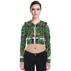 Zombie Star Monster Green Monster Long Sleeve Zip Up Bomber Jacket by Sarkoni