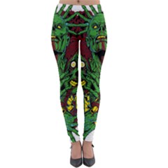 Zombie Star Monster Green Monster Lightweight Velour Leggings by Sarkoni