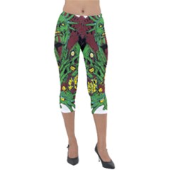 Zombie Star Monster Green Monster Lightweight Velour Capri Leggings  by Sarkoni