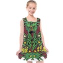 Zombie Star Monster Green Monster Kids  Cross Back Dress View1