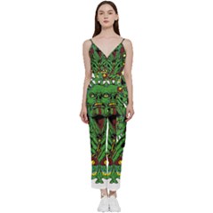 Zombie Star Monster Green Monster V-neck Camisole Jumpsuit by Sarkoni