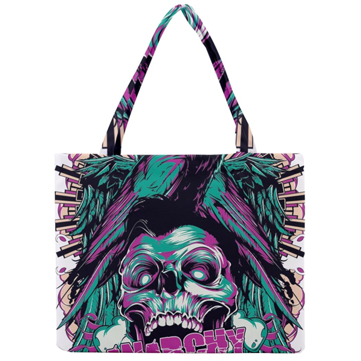 Anarchy Skull And Birds Mini Tote Bag