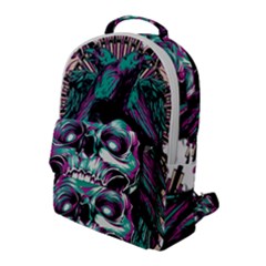 Anarchy Skull And Birds Flap Pocket Backpack (large) by Sarkoni