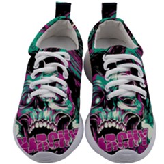 Anarchy Skull And Birds Kids Athletic Shoes by Sarkoni