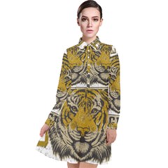 1813 River City Tigers Athletic Department Long Sleeve Chiffon Shirt Dress by Sarkoni