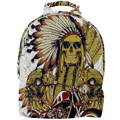 Motorcycle And Skull Cruiser Native American Mini Full Print Backpack by Sarkoni