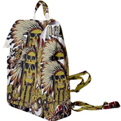 Motorcycle And Skull Cruiser Native American Buckle Everyday Backpack by Sarkoni