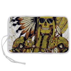 Motorcycle And Skull Cruiser Native American Pen Storage Case (m) by Sarkoni