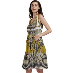 1813 River City Tigers Athletic Department Sleeveless V-neck Skater Dress With Pockets by Sarkoni