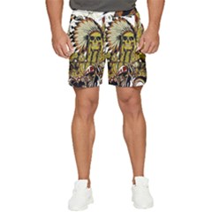 Motorcycle And Skull Cruiser Native American Men s Runner Shorts by Sarkoni