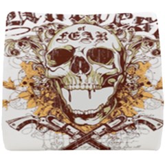 Harvest Of Fear Logo Illustration Skull Pistol Seat Cushion by Sarkoni