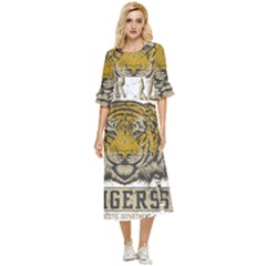 1813 River City Tigers Athletic Department Double Cuff Midi Dress by Sarkoni