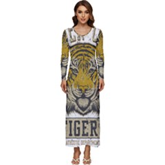 1813 River City Tigers Athletic Department Long Sleeve Longline Maxi Dress by Sarkoni