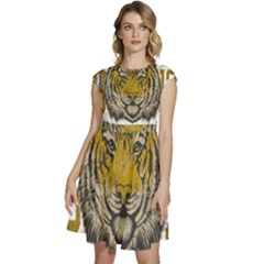 1813 River City Tigers Athletic Department Cap Sleeve High Waist Dress by Sarkoni