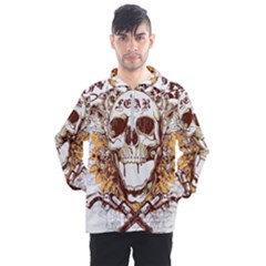 Harvest Of Fear Logo Illustration Skull Pistol Men s Half Zip Pullover by Sarkoni