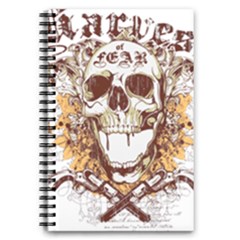 Harvest Of Fear Logo Illustration Skull Pistol 5 5  X 8 5  Notebook by Sarkoni