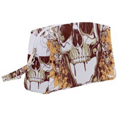 Harvest Of Fear Logo Illustration Skull Pistol Wristlet Pouch Bag (large) by Sarkoni