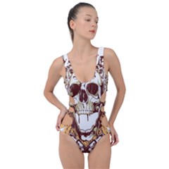 Harvest Of Fear Logo Illustration Skull Pistol Side Cut Out Swimsuit by Sarkoni