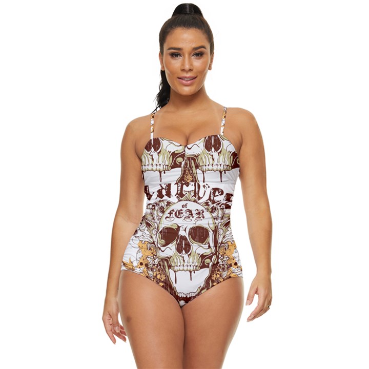 Harvest Of Fear Logo Illustration Skull Pistol Retro Full Coverage Swimsuit