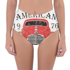 Perfect American Vintage Classic Car Signage Retro Style Reversible High-waist Bikini Bottoms by Sarkoni