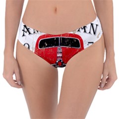 Perfect American Vintage Classic Car Signage Retro Style Reversible Classic Bikini Bottoms by Sarkoni