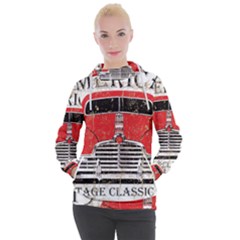 Perfect American Vintage Classic Car Signage Retro Style Women s Hooded Pullover by Sarkoni