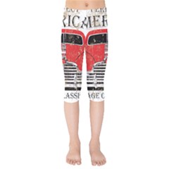 Perfect American Vintage Classic Car Signage Retro Style Kids  Capri Leggings  by Sarkoni