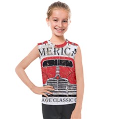 Perfect American Vintage Classic Car Signage Retro Style Kids  Mesh Tank Top by Sarkoni