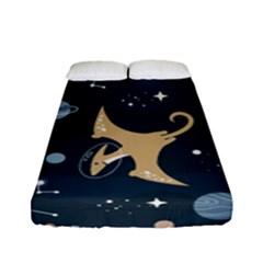 Space Theme Art Pattern Design Wallpaper Fitted Sheet (full/ Double Size) by Proyonanggan