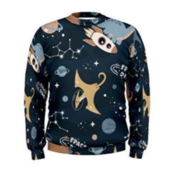 Space Theme Art Pattern Design Wallpaper Men s Sweatshirt