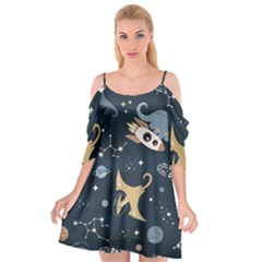 Space Theme Art Pattern Design Wallpaper Cutout Spaghetti Strap Chiffon Dress by Proyonanggan