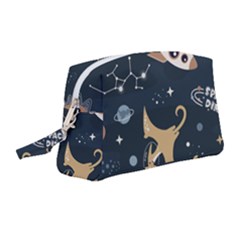 Space Theme Art Pattern Design Wallpaper Wristlet Pouch Bag (medium) by Proyonanggan