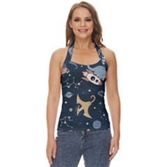 Space Theme Art Pattern Design Wallpaper Basic Halter Top by Proyonanggan