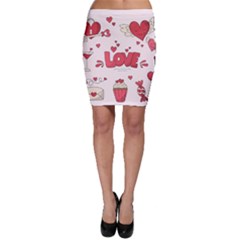 Hand Drawn Valentines Day Element Collection Bodycon Skirt by Bedest