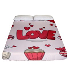 Hand Drawn Valentines Day Element Collection Fitted Sheet (king Size) by Bedest