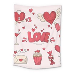 Hand Drawn Valentines Day Element Collection Medium Tapestry by Bedest