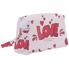 Hand Drawn Valentines Day Element Collection Wristlet Pouch Bag (large) by Bedest