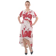 Hand Drawn Valentines Day Element Collection Front Wrap High Low Dress by Bedest