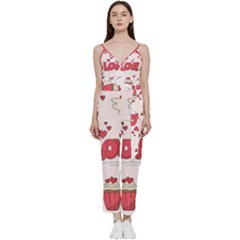 Hand Drawn Valentines Day Element Collection V-neck Camisole Jumpsuit by Bedest