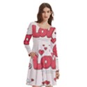 Hand Drawn Valentines Day Element Collection Long Sleeve Knee Length Skater Dress With Pockets View2