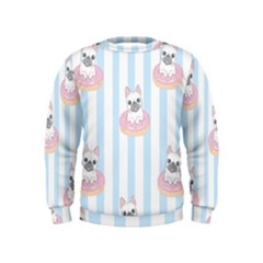 French Bulldog Dog Seamless Pattern Kids  Sweatshirt