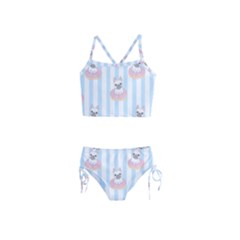 French Bulldog Dog Seamless Pattern Girls  Tankini Swimsuit by Bedest