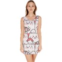 Cute Cat Chef Cooking Seamless Pattern Cartoon Bodycon Dress View1