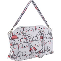 Cute Cat Chef Cooking Seamless Pattern Cartoon Canvas Crossbody Bag by Bedest