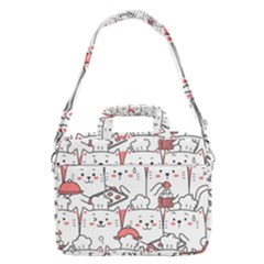 Cute Cat Chef Cooking Seamless Pattern Cartoon Macbook Pro 16  Shoulder Laptop Bag