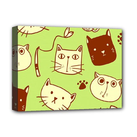 Cute Hand Drawn Cat Seamless Pattern Deluxe Canvas 16  X 12  (stretched) 