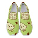 Cute Hand Drawn Cat Seamless Pattern Women s Slip On Sneakers View1