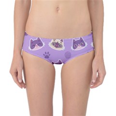 Cute Colorful Cat Kitten With Paw Yarn Ball Seamless Pattern Classic Bikini Bottoms by Bedest