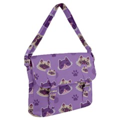 Cute Colorful Cat Kitten With Paw Yarn Ball Seamless Pattern Buckle Messenger Bag by Bedest