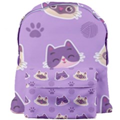 Cute Colorful Cat Kitten With Paw Yarn Ball Seamless Pattern Giant Full Print Backpack by Bedest